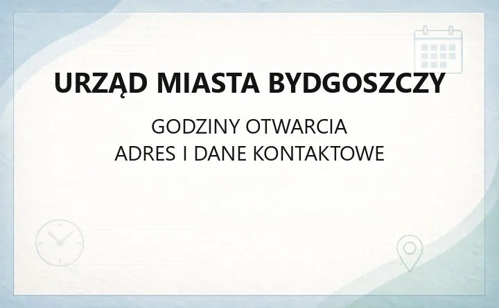 Urząd Miasta Bydgoszczy - kontakt i wydziały