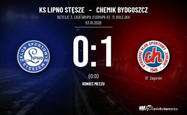 [PIŁKA NOŻNA] Zagórski dał Chemikowi wygraną w Betclic 3. Lidze Grupa 2 (Grupa II). KS Lipno Stęsze – Chemik Bydgoszcz 0:1