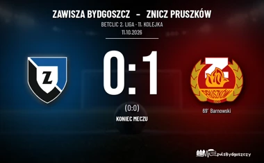 [PIŁKA NOŻNA] Zawisza Bydgoszcz – Znicz Pruszków 0:1. Lider wygrywa w Bydgoszczy w Betclic 2. lidze