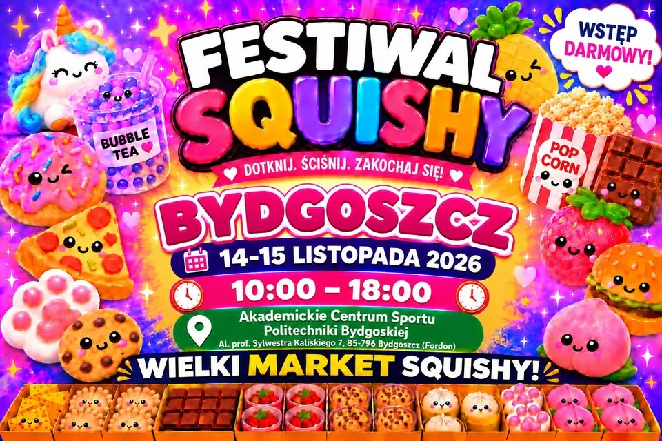Obraz do artykułu: Festiwal Squishy w Bydgoszczy 2026. Dwa dni z gniotkami, mystery boxami i zabawami z nagrodami