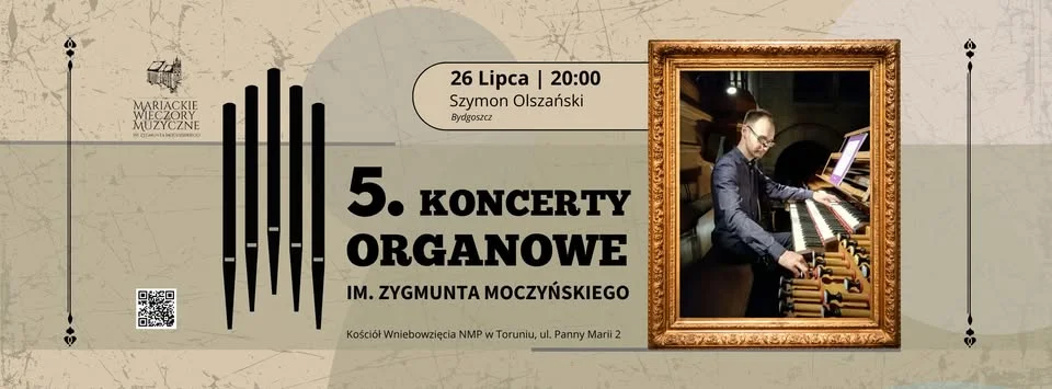 Grafika promocyjna wydarzenia 5. Koncerty Organowe im. Z. Moczyńskiego w Toruniu