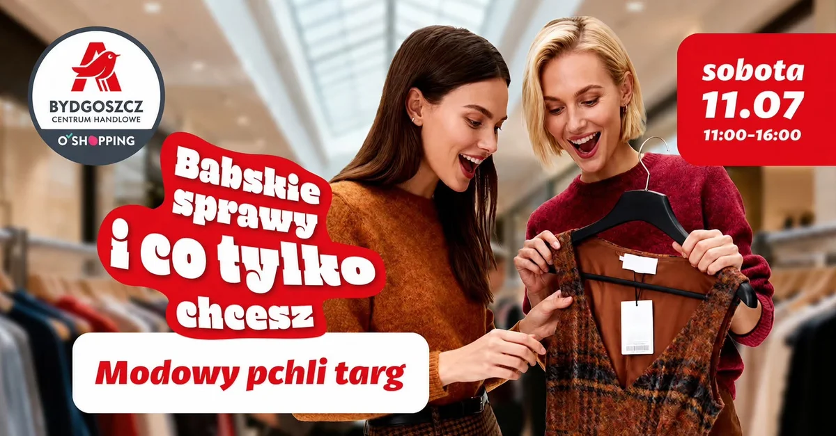 Grafika promocyjna wydarzenia Babskie Sprawy – wyprzedaż ubrań