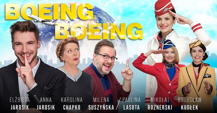Grafika promocyjna wydarzenia Boeing Boeing — odlotowa komedia w Bydgoszczy