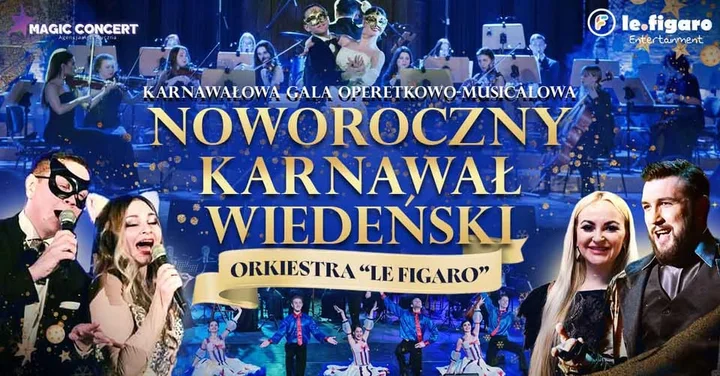 Grafika promocyjna wydarzenia Noworoczny Karnawał Wiedeński — Karnawałowa Gala Operetkowo-Musicalowa w Bydgoszczy