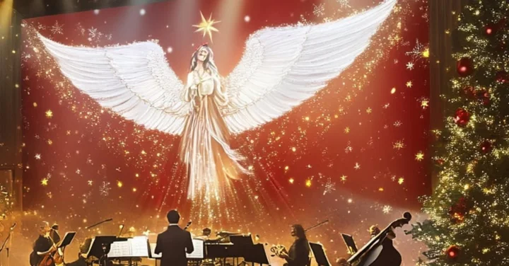 Obrazek przedstawia grafikę promocyjną wydarzenia Koncert świąteczny z kolędami i pastorałkami w Kinoteatrze Adria
