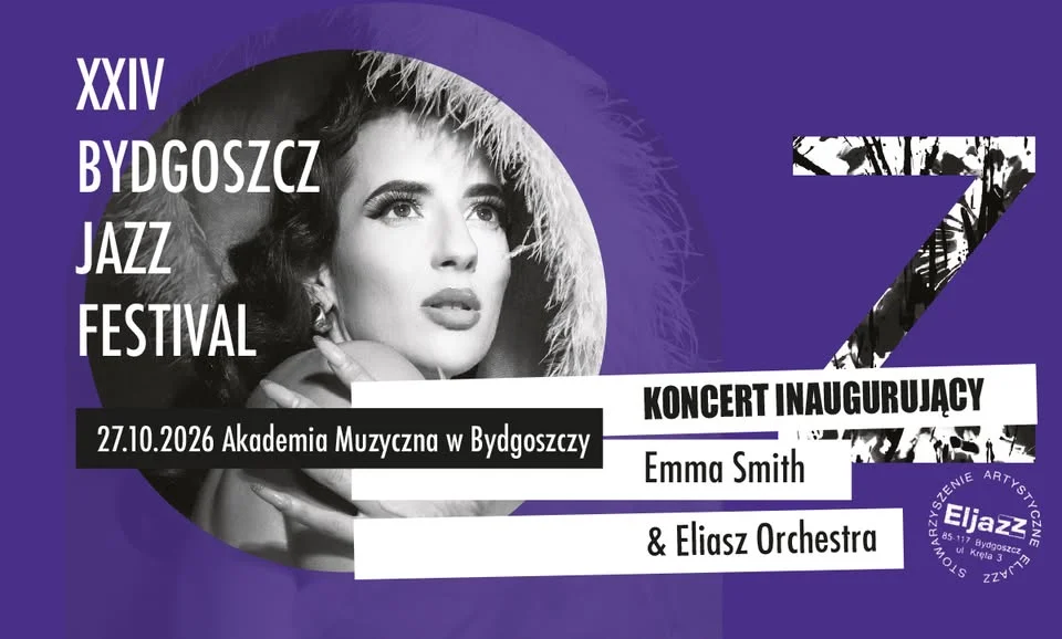 Grafika promocyjna wydarzenia XXIV Bydgoszcz Jazz Festival – koncert inauguracyjny