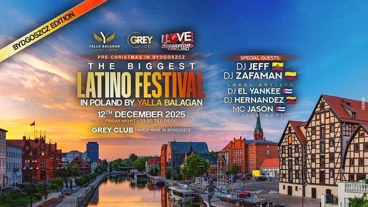 Grafika promocyjna wydarzenia Yalla Balagan — Latino Festival Bydgoszcz (edycja przedświąteczna)