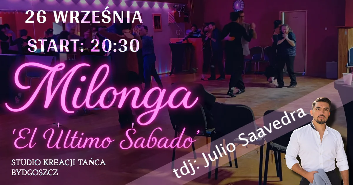 Grafika promocyjna wydarzenia MILONGA ElUltimo Sabado Bydgoszcz: wrześniowe tango