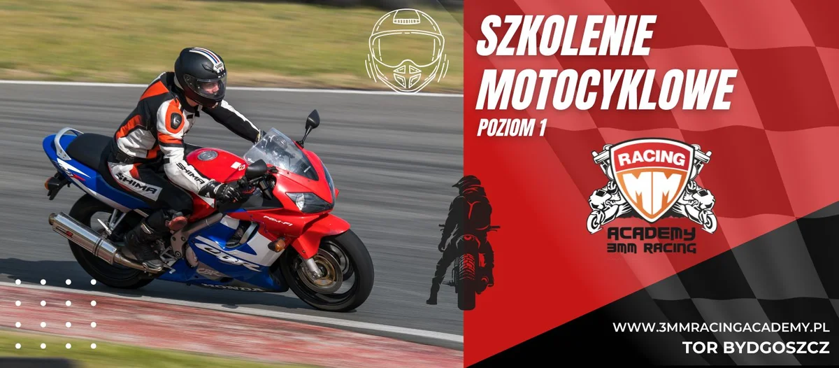 Grafika promocyjna wydarzenia Motocyklowe szkolenie na torze w Bydgoszczy – 21 września 2025