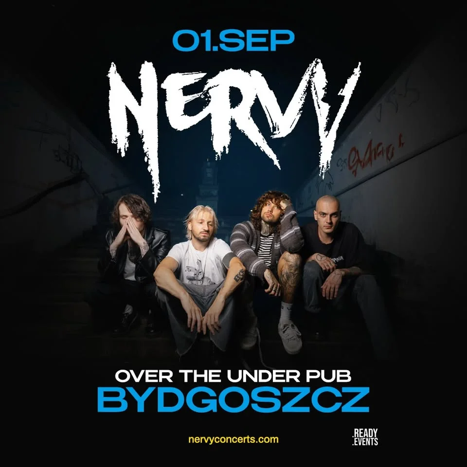 Grafika promocyjna wydarzenia NERVY @ BYDGOSZCZ koncert rockowy