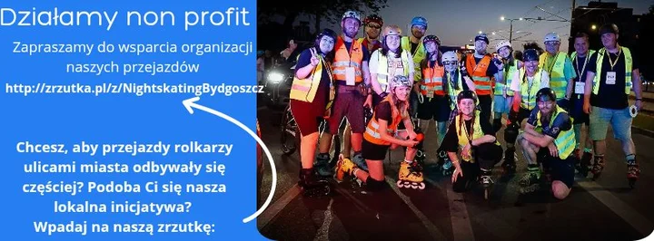 Obrazek przedstawia grafikę promocyjną wydarzenia Nocny przejazd rolkarzy po Fordońskiej — Nightskating Bydgoszcz