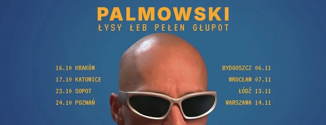 Grafika promocyjna wydarzenia palmowski – Łysy Łeb Pełen Głupot w Bydgoszczy