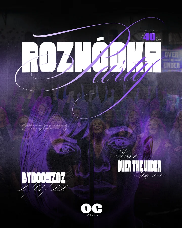 Grafika promocyjna wydarzenia ROZWÓDKA PARTY w Over The Under (Bydgoszcz) — OGPARTY