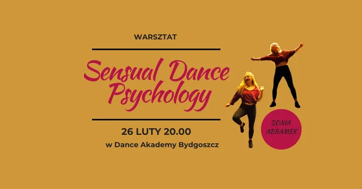 Grafika promocyjna wydarzenia Sensual Dance Psychology — warsztat pracy z ciałem i emocjami (Bydgoszcz, 26.02.2026)