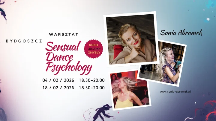 Grafika promocyjna wydarzenia Sensual Dance Psychology — warsztat pracy z ciałem i emocji (Bydgoszcz)