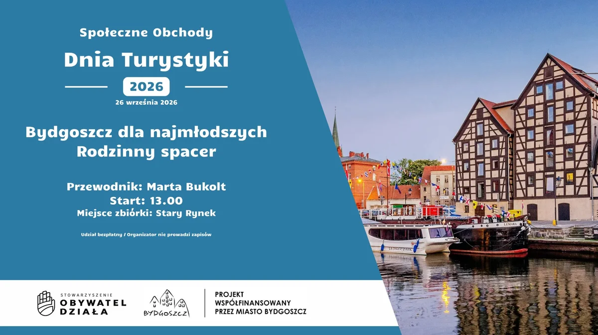 Grafika promocyjna wydarzenia SODT #4: Bydgoszcz dla najmłodszych – rodzinny spacer