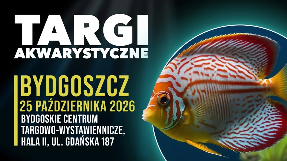 Grafika promocyjna wydarzenia Targi Akwarystyczne Bydgoszcz – ryby i rośliny