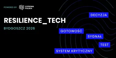 Grafika promocyjna wydarzenia Resilience_Tech Bydgoszcz 2026 — jak technologie wzmacniają odporność państwa