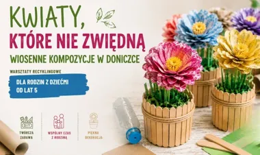 Papierowe kwiaty zamiast śmieci - rodzinne warsztaty w bibliotece