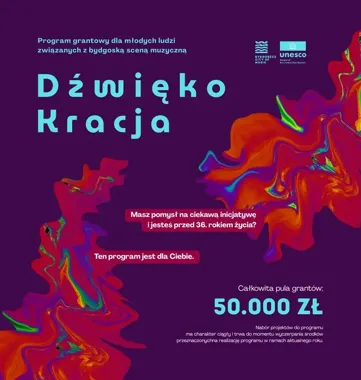 Dźwiękokracja 2026 - 50 000 zł dla młodych głosów bydgoskiej sceny muzycznej