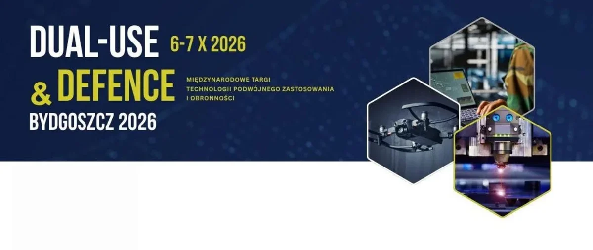 Baner reklamowy targów Dual-Use & Defence w Bydgoszczy zaplanowanych na 6–7 października 2026 roku.