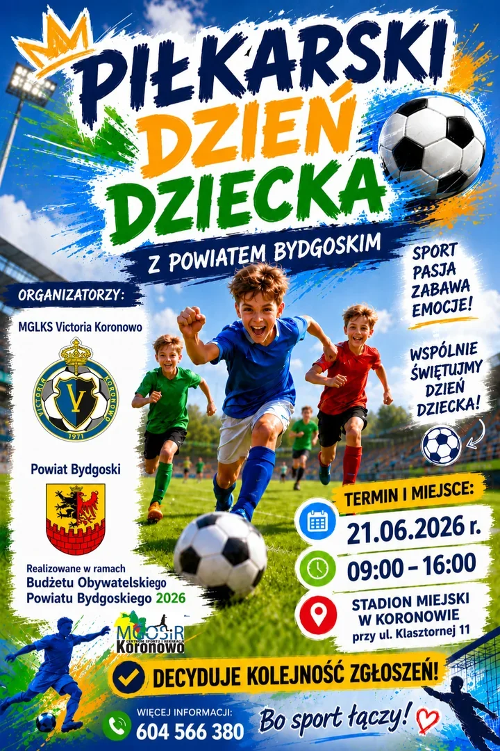 W Koronowie dzieci wybiegną na boisko. Będą medale i dmuchańce