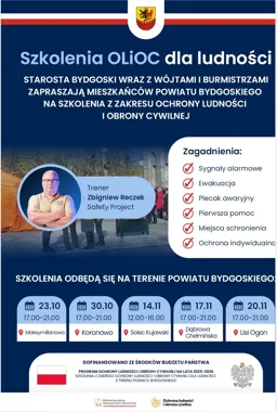 Bezpłatne szkolenia z obrony cywilnej w powiecie bydgoskim