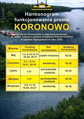 Prom „Koronowo” wraca na wodę przed majówką nad Zalewem Koronowskim